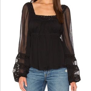 Moonchaser Peasant Top in Black Free People